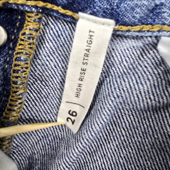 Y2k Mom Jeans Hi Rise Two Tone Womens 26 Color‎ Block Patchwork Button Fly vtg - Picture 10 of 16